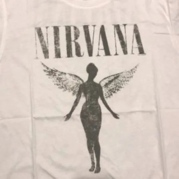 SOLD OUT White Nirvana Utero Vintage Concert Band Graphic Tee - Picture 7 of 8